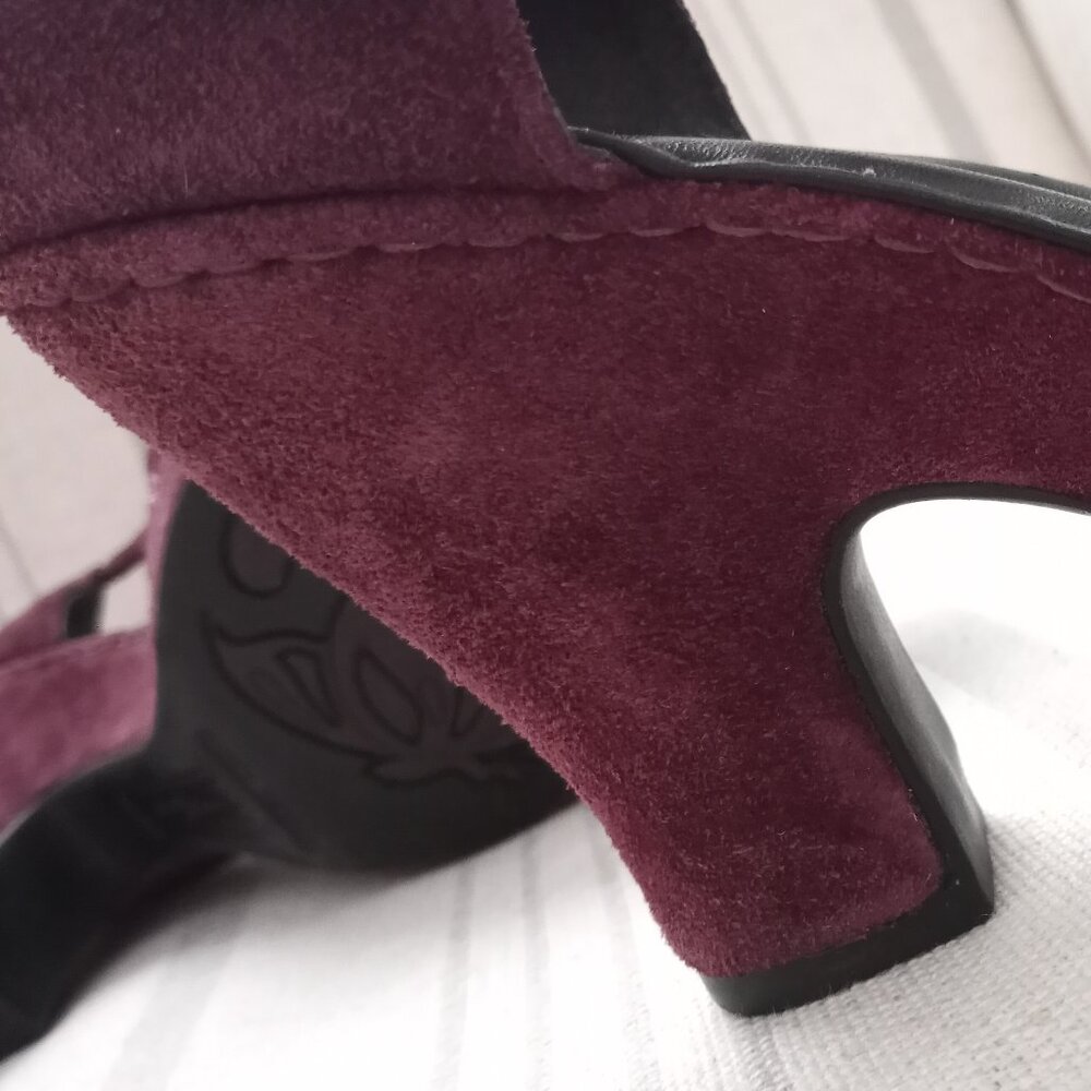 'Born Crown' Burgundy Suede T Bar Platform Size 7.5 EUC - Picture 13 of 15